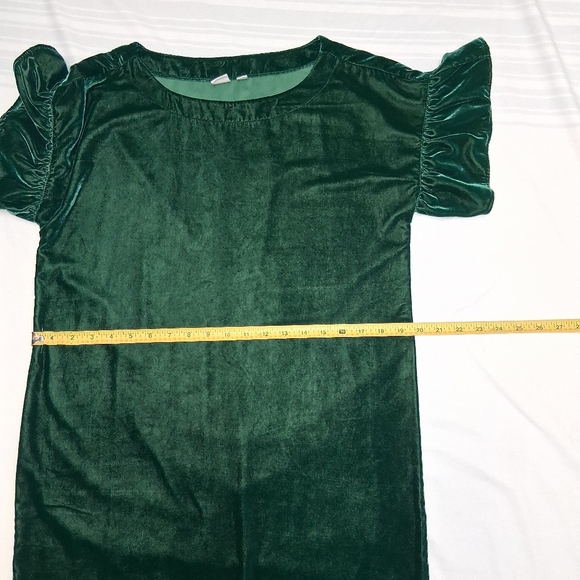 GAP Emerald Velvet Mini Dress Women Size S - Picture 7 of 16